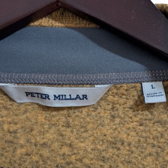 Peter Millar Crown Men's Large Sweater Fleece Vest Dijon mustard Yellow - Picture 7 of 9